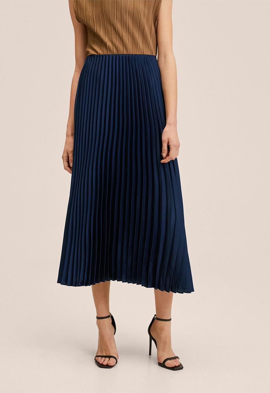 MANGO - Skirt plisado - navy