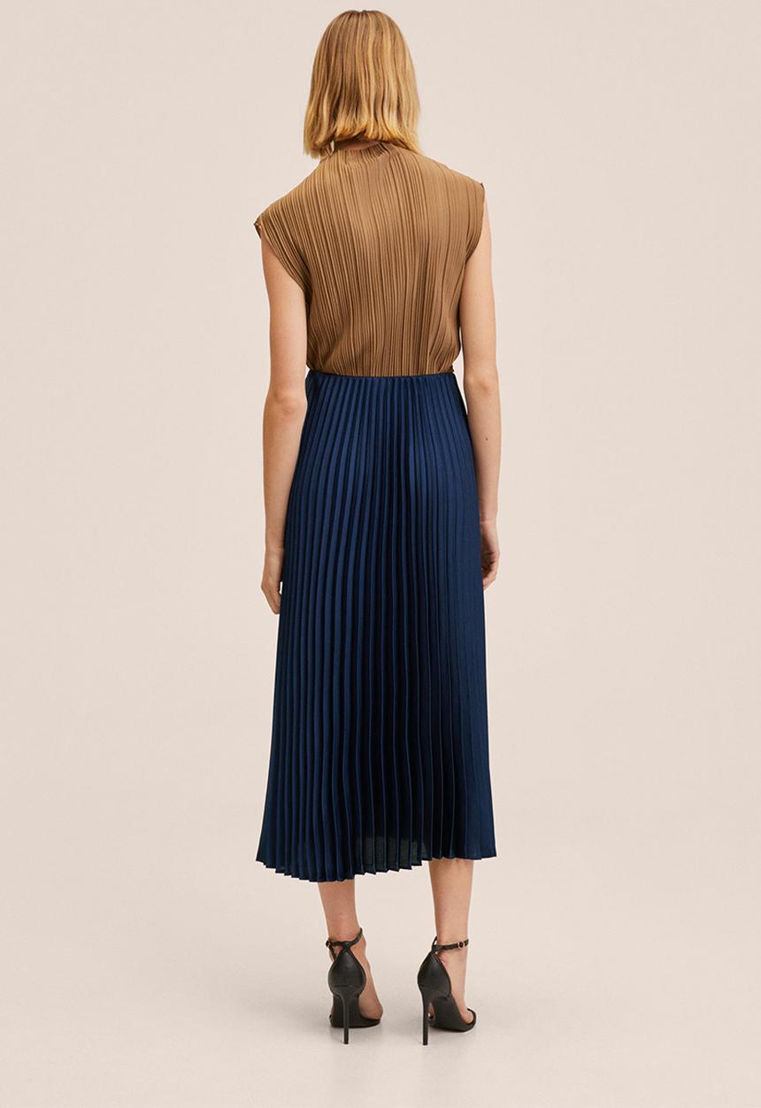 MANGO - Skirt plisado - navy