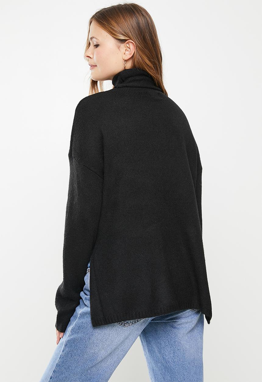 Cotton On - Soft touch tunic roll neck - black