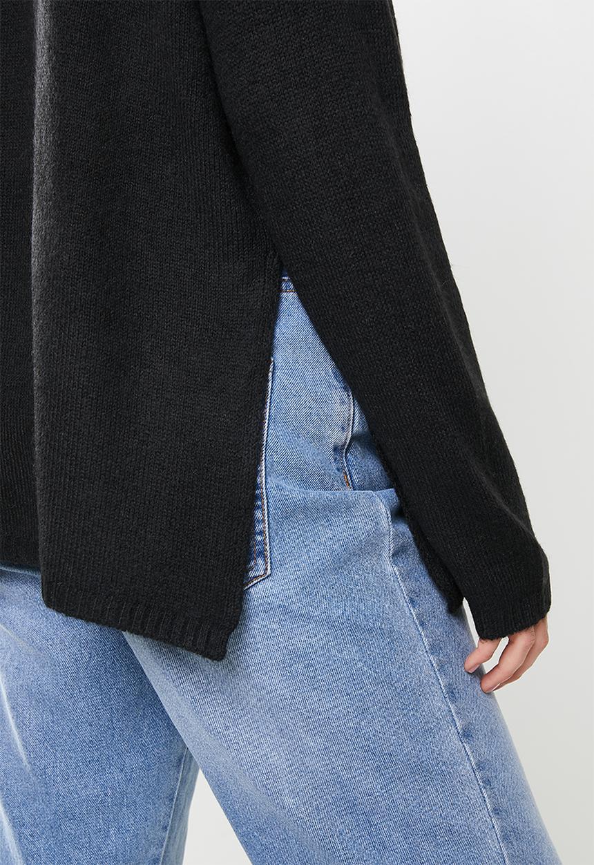 Cotton On - Soft touch tunic roll neck - black