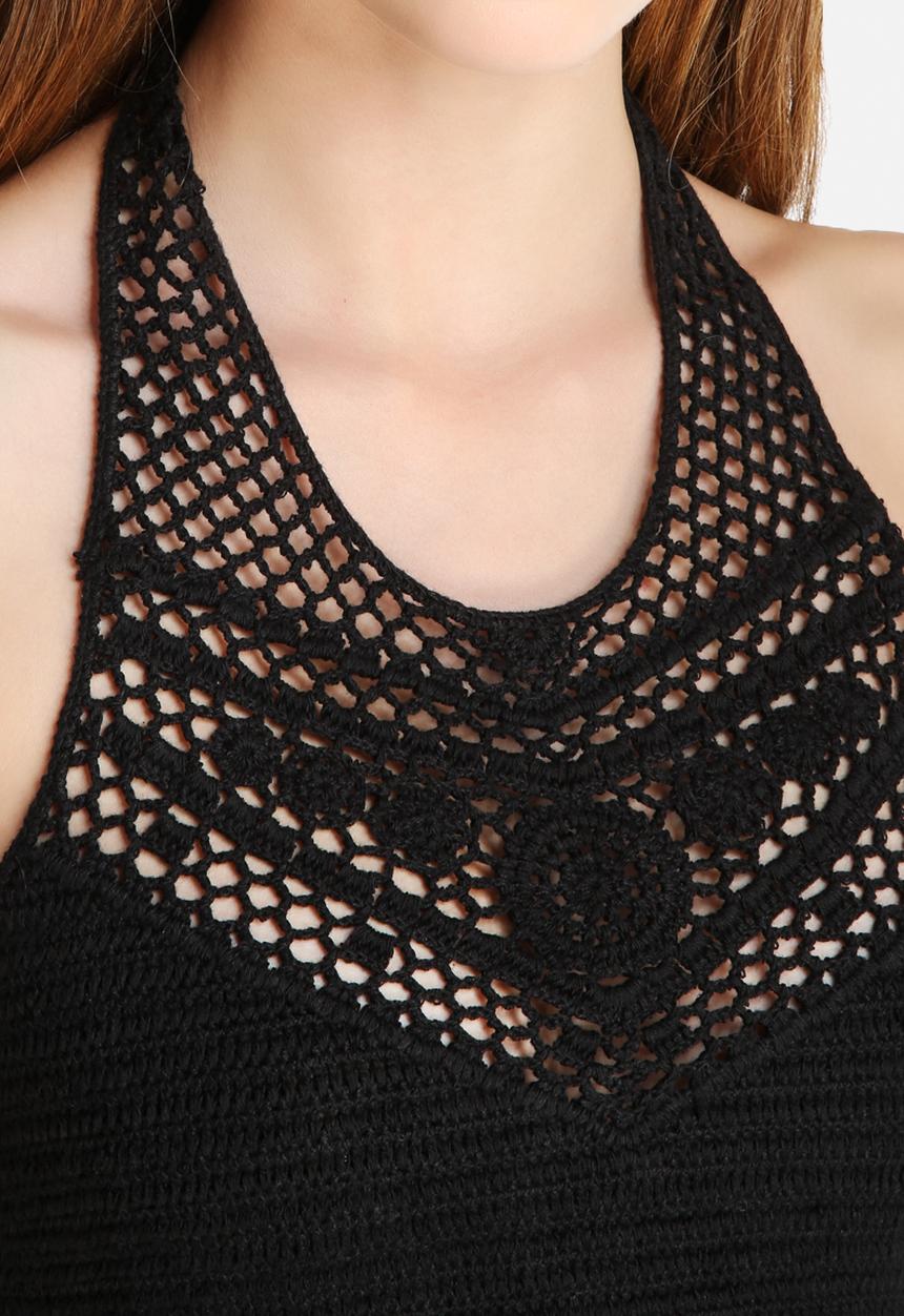 Goldie - Strange Ways Crochet Halterneck Top