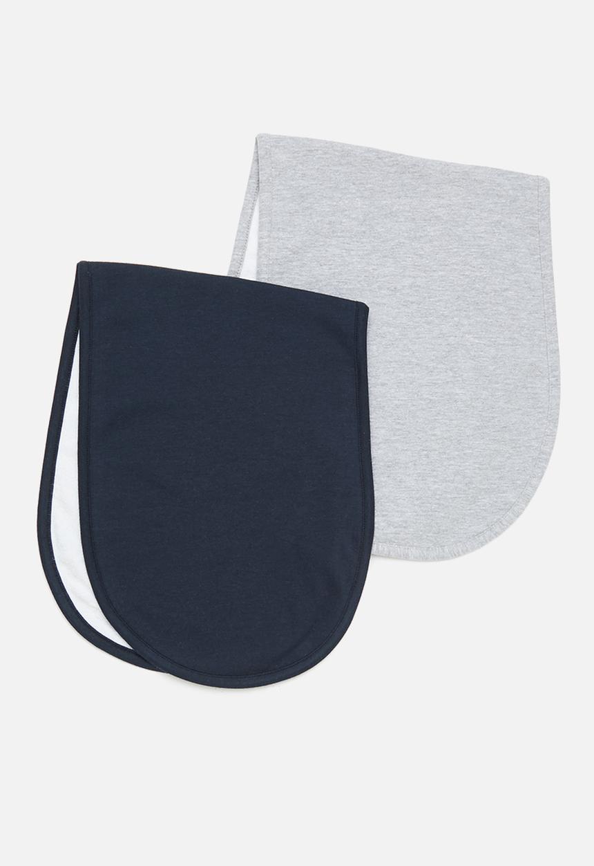 Pop Candy - Boys 2 pack burping cloths - grey & navy