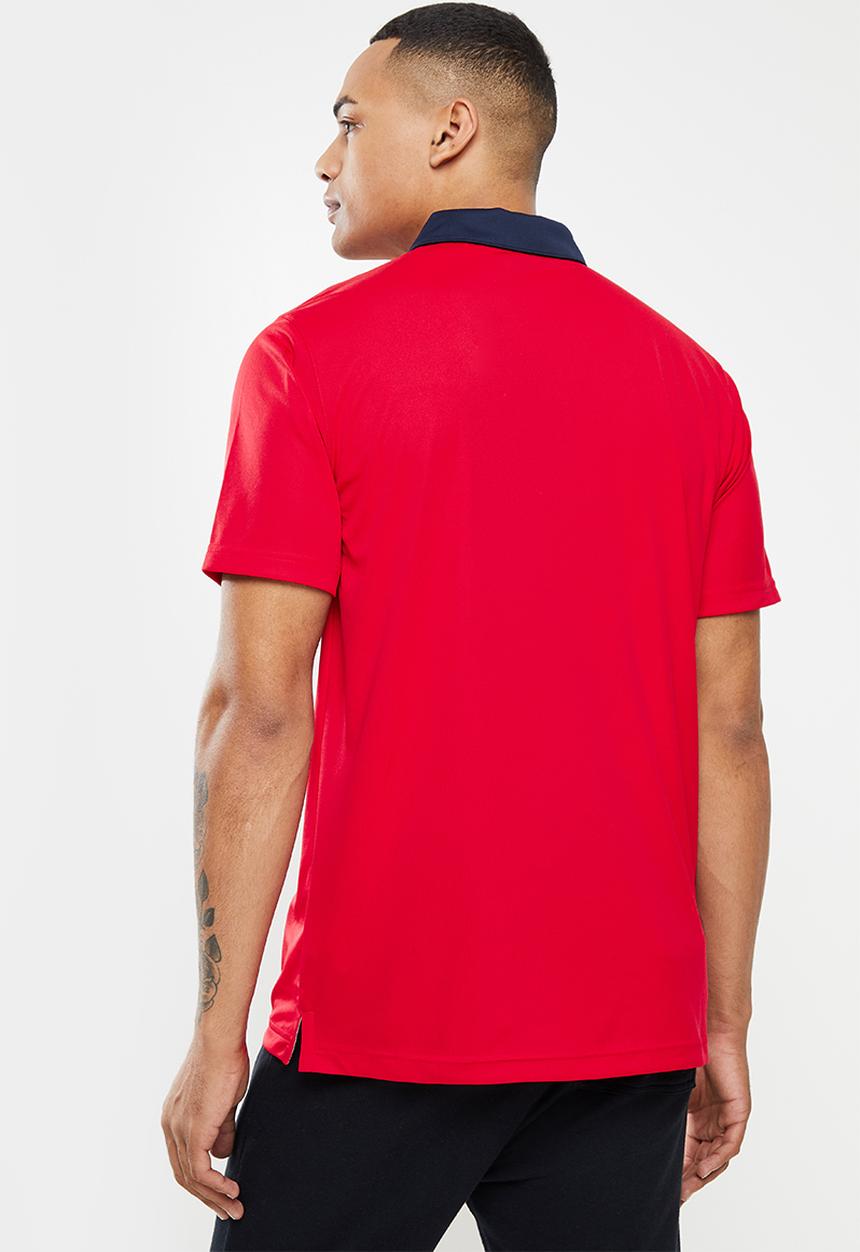 PUMA - Gamer Golf Polo - Red/Navy blazer