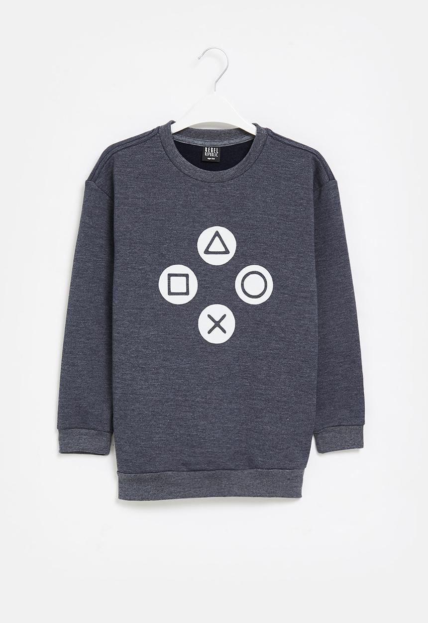 Rebel Republic - Boys crew graphic sweatshirt - navy