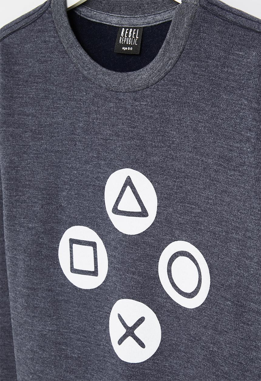 Rebel Republic - Boys crew graphic sweatshirt - navy