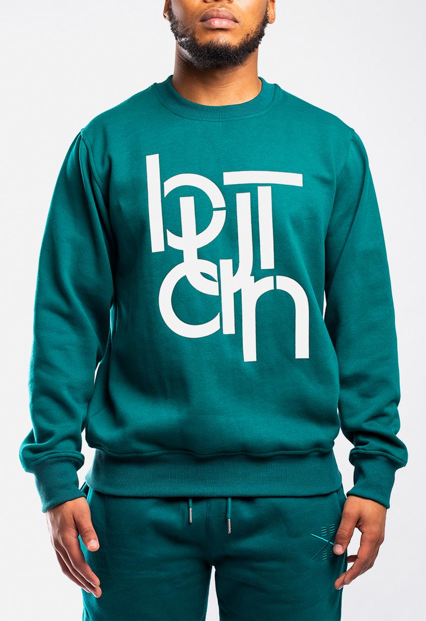 Butan - Classic connections crewneck sweater - dark teal
