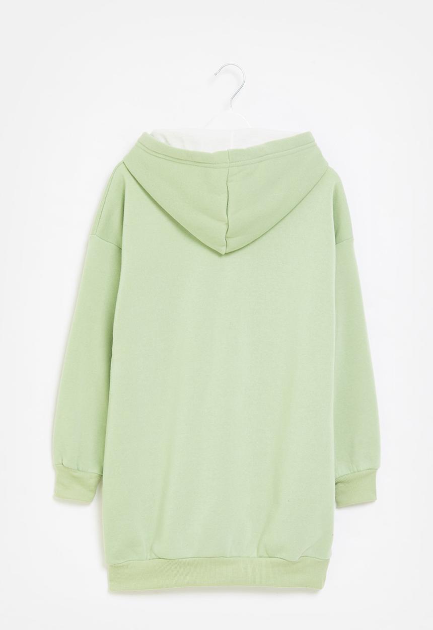 Superbalist - Hooded fleece dress - mint