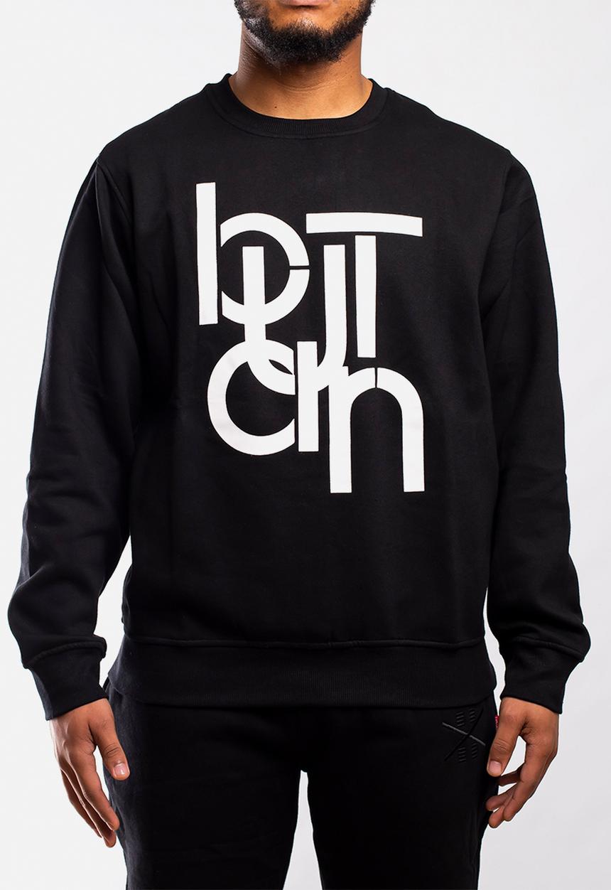 Butan - Classic connections crewneck sweater - black