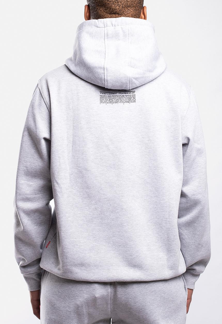 Butan - Classic connections box logo hoodie - grey melange