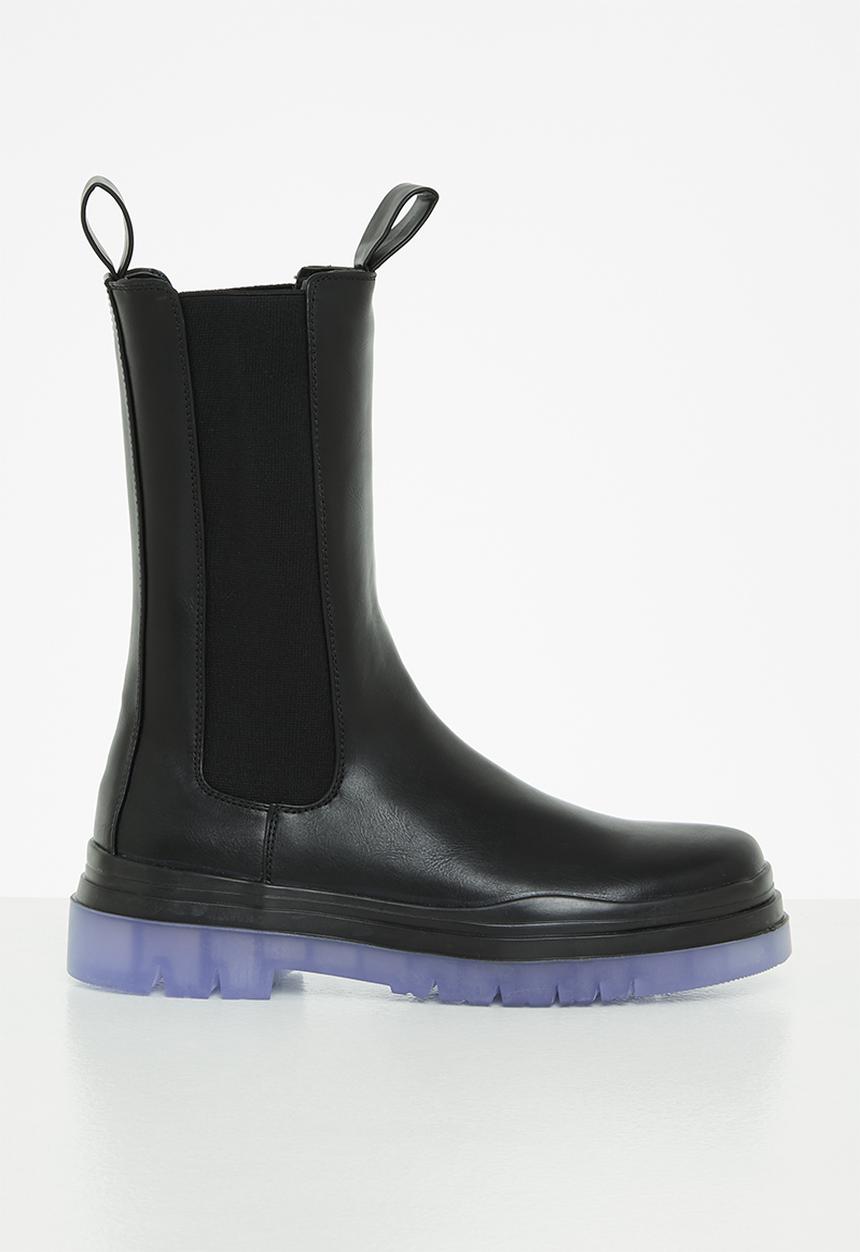 Public Desire - Winter chelsea boot - black pu