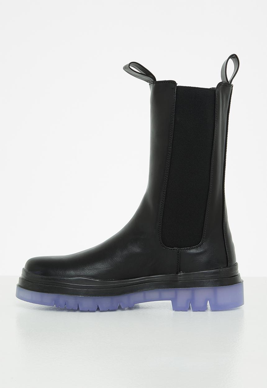 Public Desire - Winter chelsea boot - black pu
