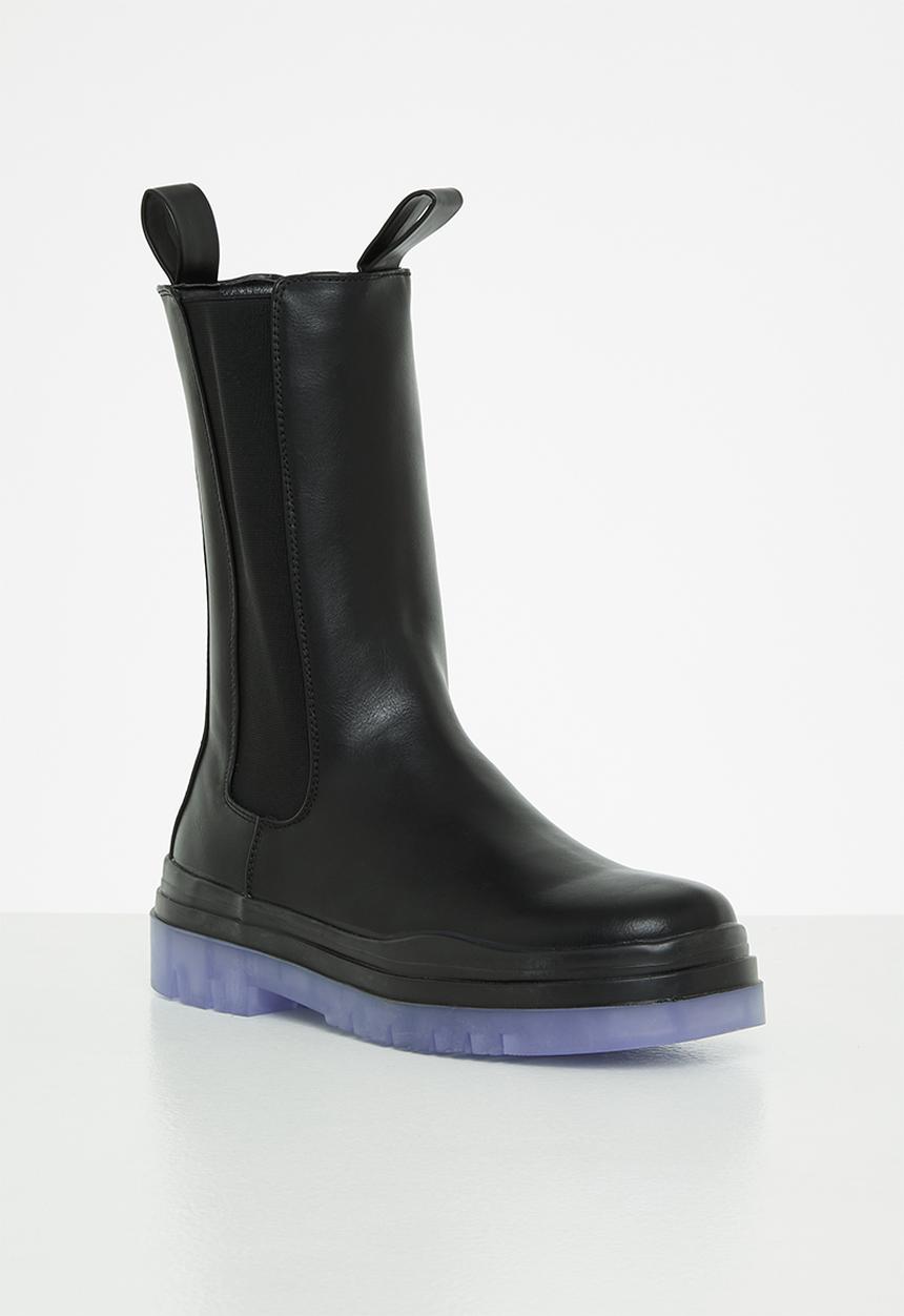 Public Desire - Winter chelsea boot - black pu