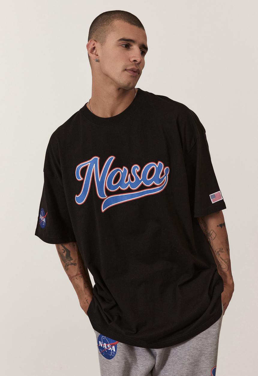 Factorie - Oversized nasa t shirt - lcn black nasa script