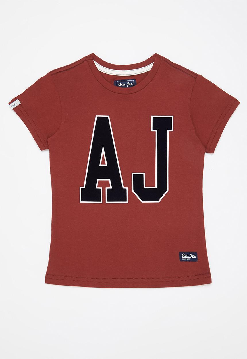 Aca Joe - Aca joe high square printed core crew tee - tibetan red