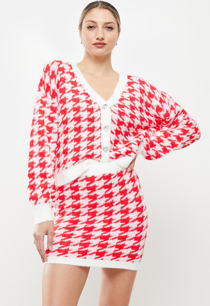 Missguided - Houndstooth knitted cardigan - multi