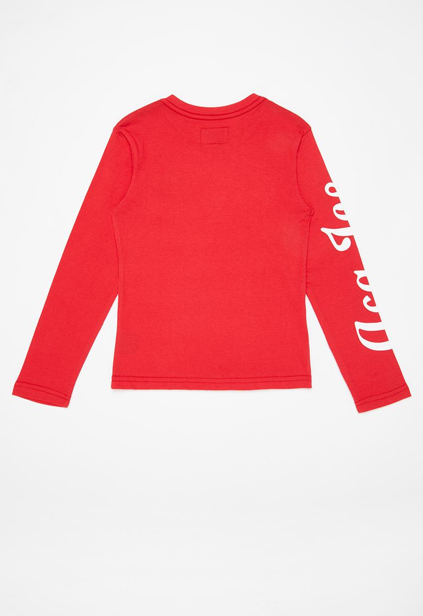 Aca Joe - Aca joe print & embroidered core crew tee - very berry