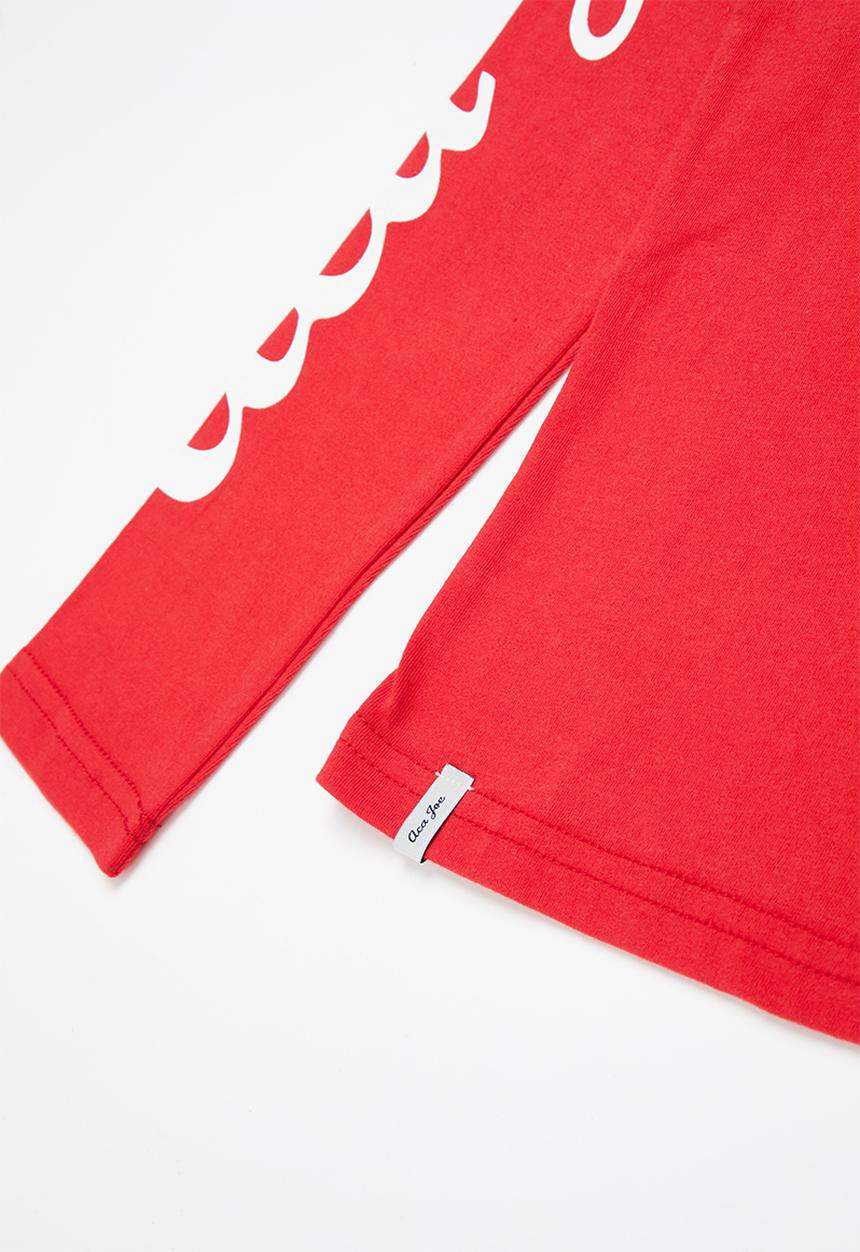 Aca Joe - Aca joe print & embroidered core crew tee - very berry