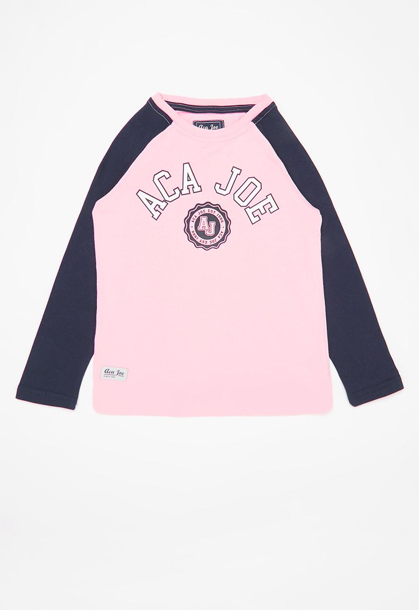 Aca Joe - Aca joe raglan flock tee - pink & navy