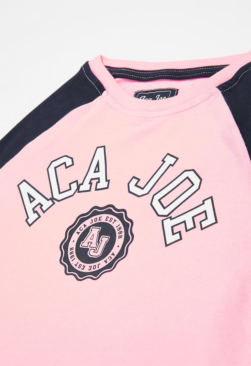 Aca Joe - Aca joe raglan flock tee - pink & navy