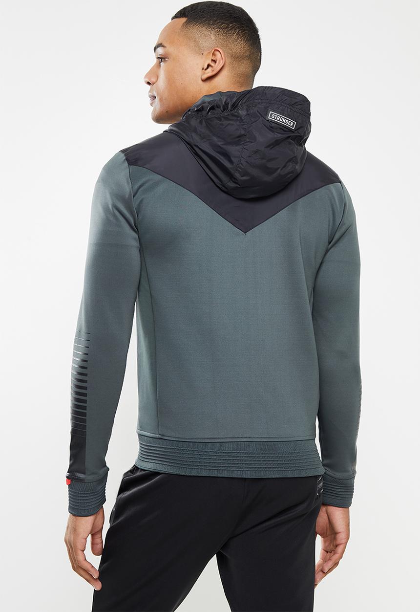 S.P.C.C - Dunlap regular fit zip through hoodie  - charcoal