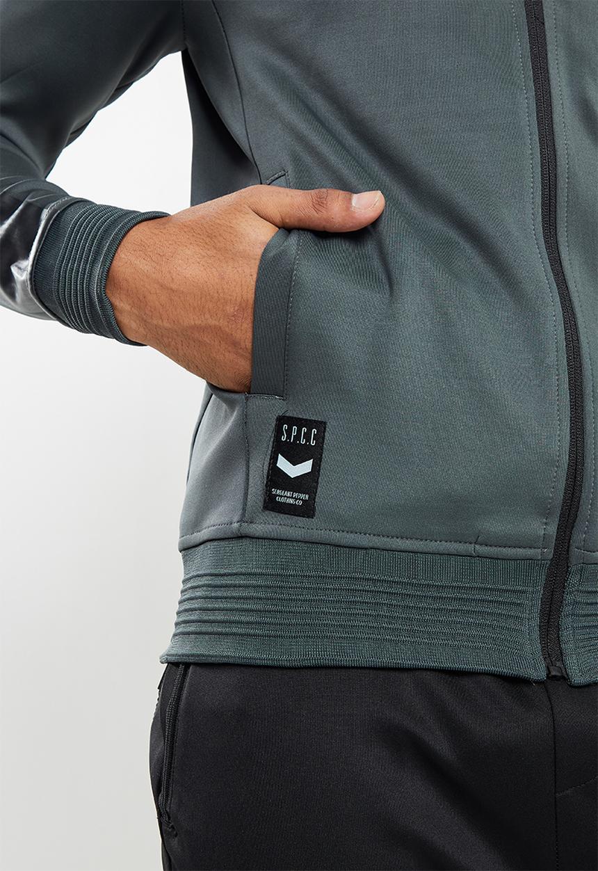 S.P.C.C - Dunlap regular fit zip through hoodie  - charcoal