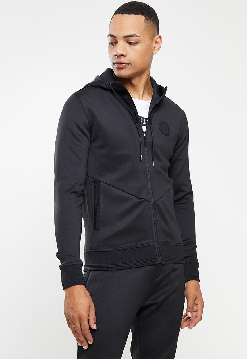 S.P.C.C - Fowler regular fit zip through hoodie  - black