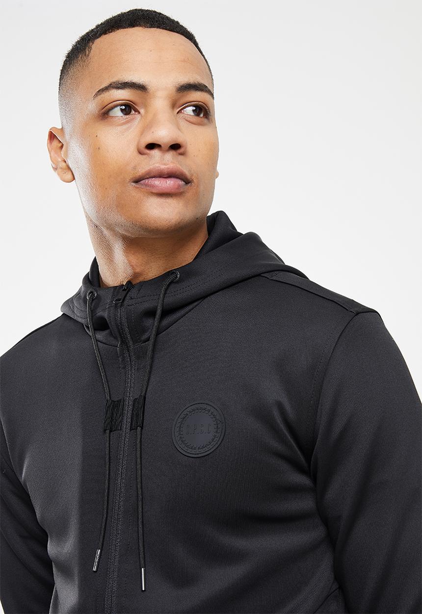 S.P.C.C - Fowler regular fit zip through hoodie  - black