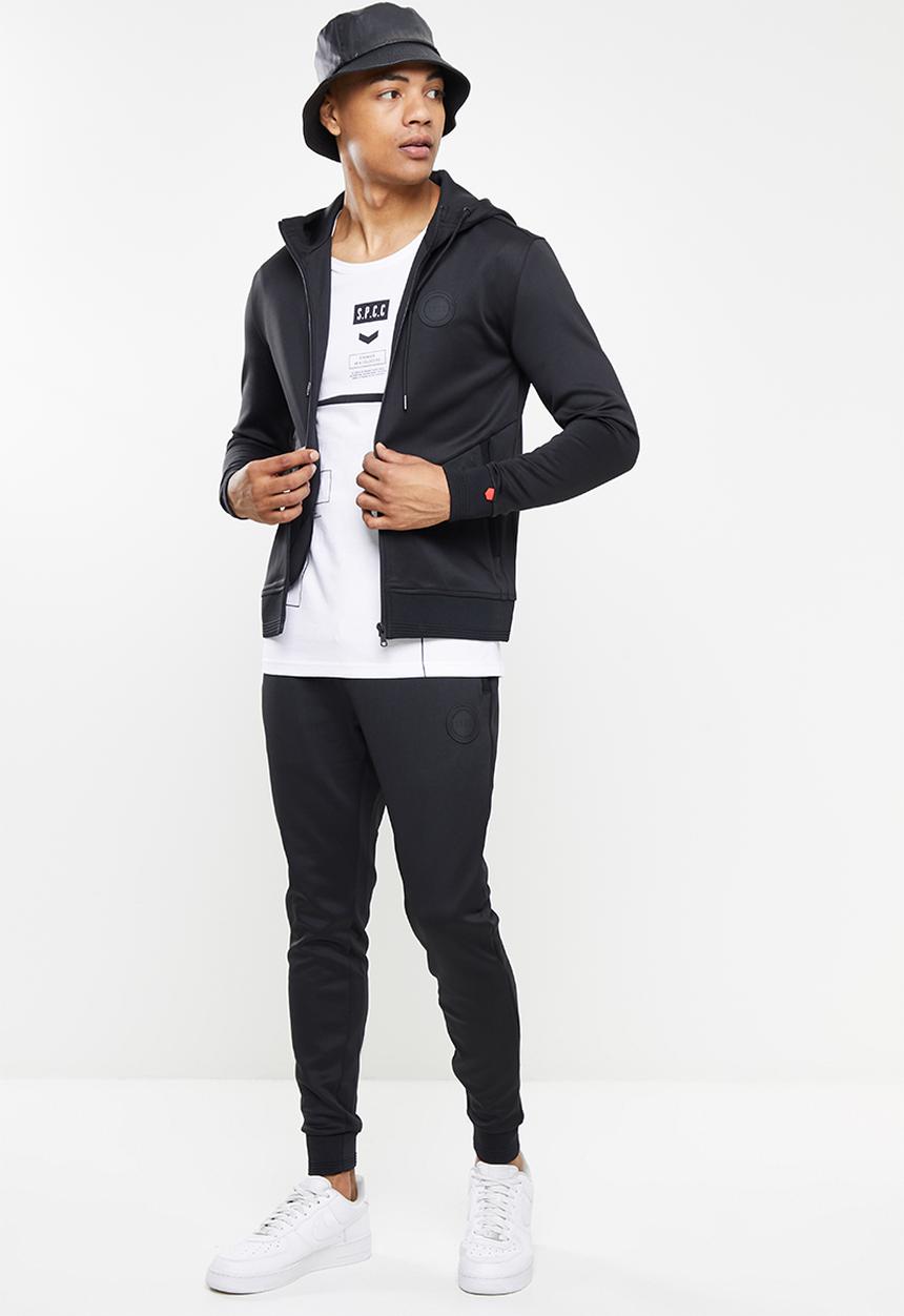 S.P.C.C - Fowler regular fit zip through hoodie  - black