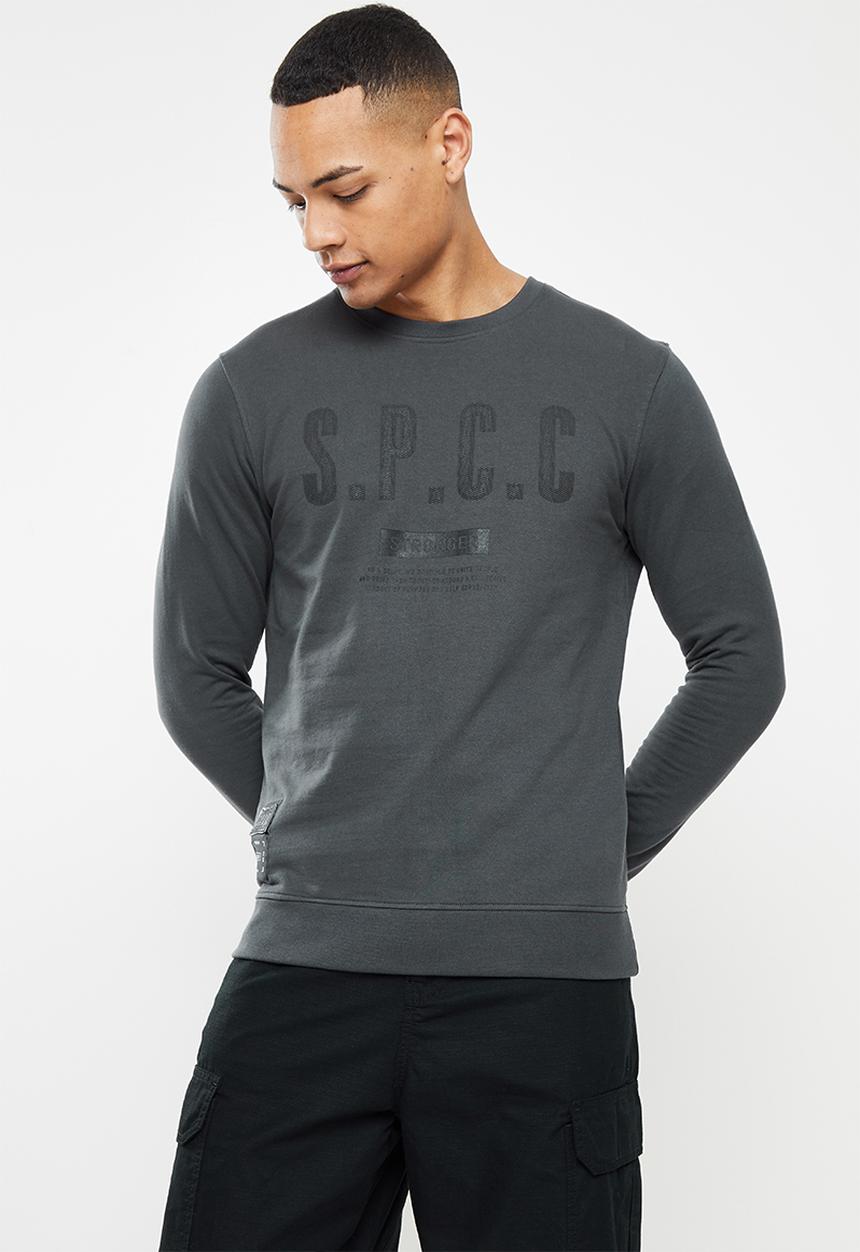 S.P.C.C - Rochell regular fit crew neck sweat  - charcoal