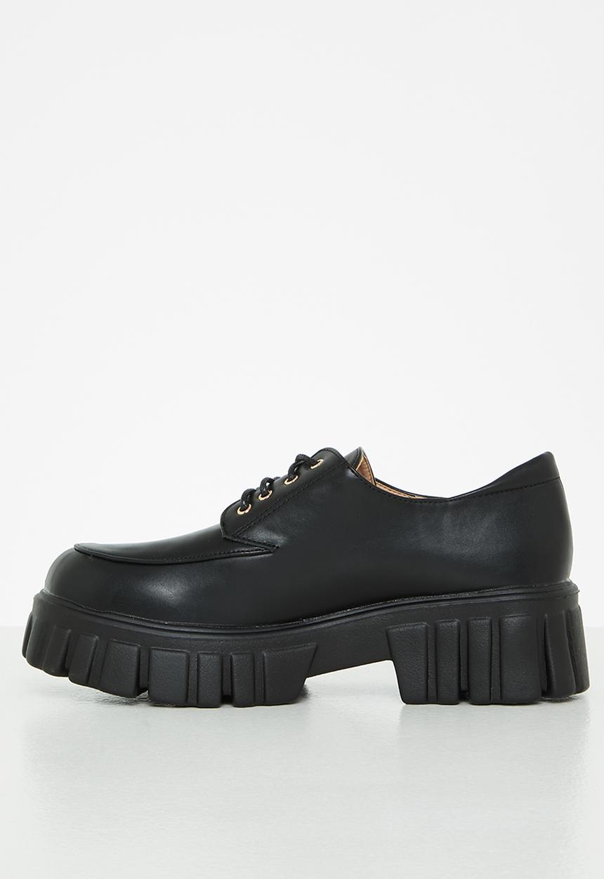 Seduction - Chunky lace up derby - black