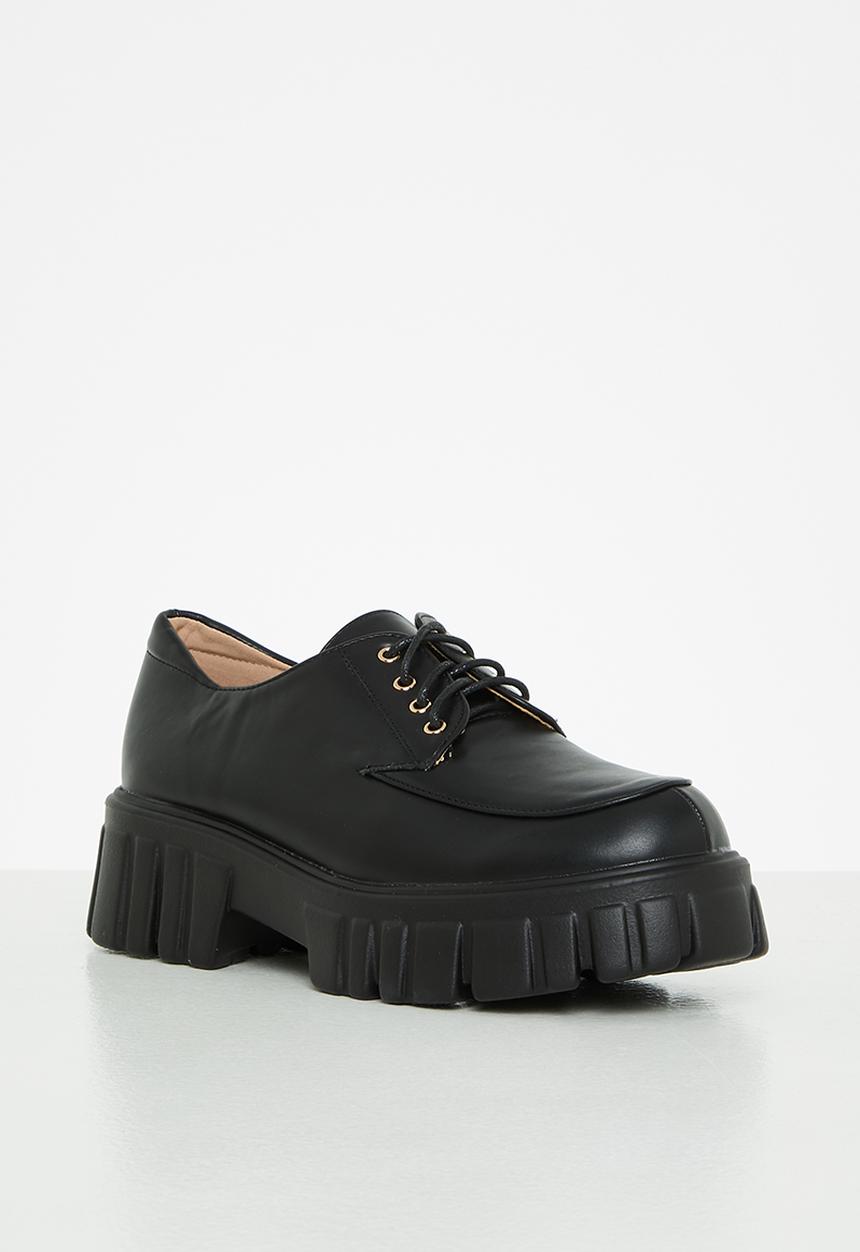 Seduction - Chunky lace up derby - black
