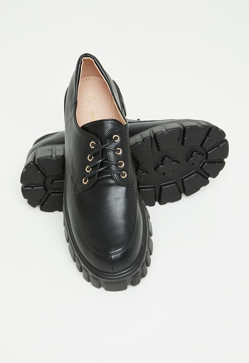 Seduction - Chunky lace up derby - black