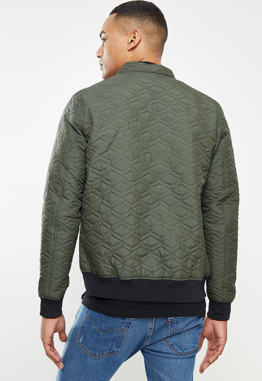 S.P.C.C - Quinn regular fit bomber jacket  - dark moss
