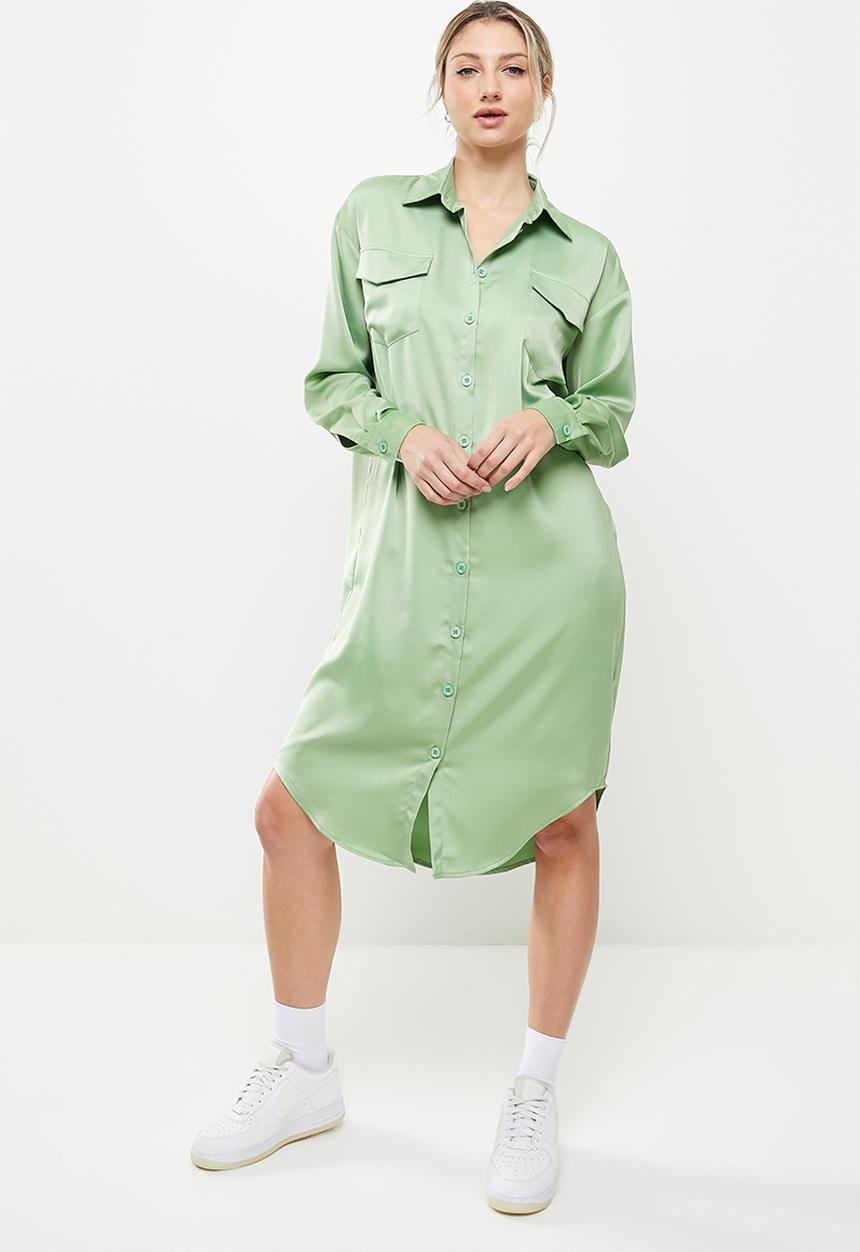 Daisy Street - Oversized shirt dress - green
