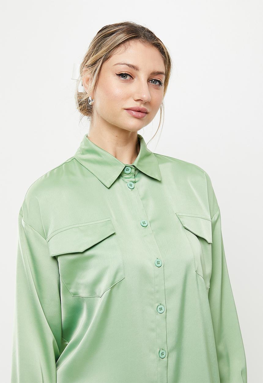 Daisy Street - Oversized shirt dress - green