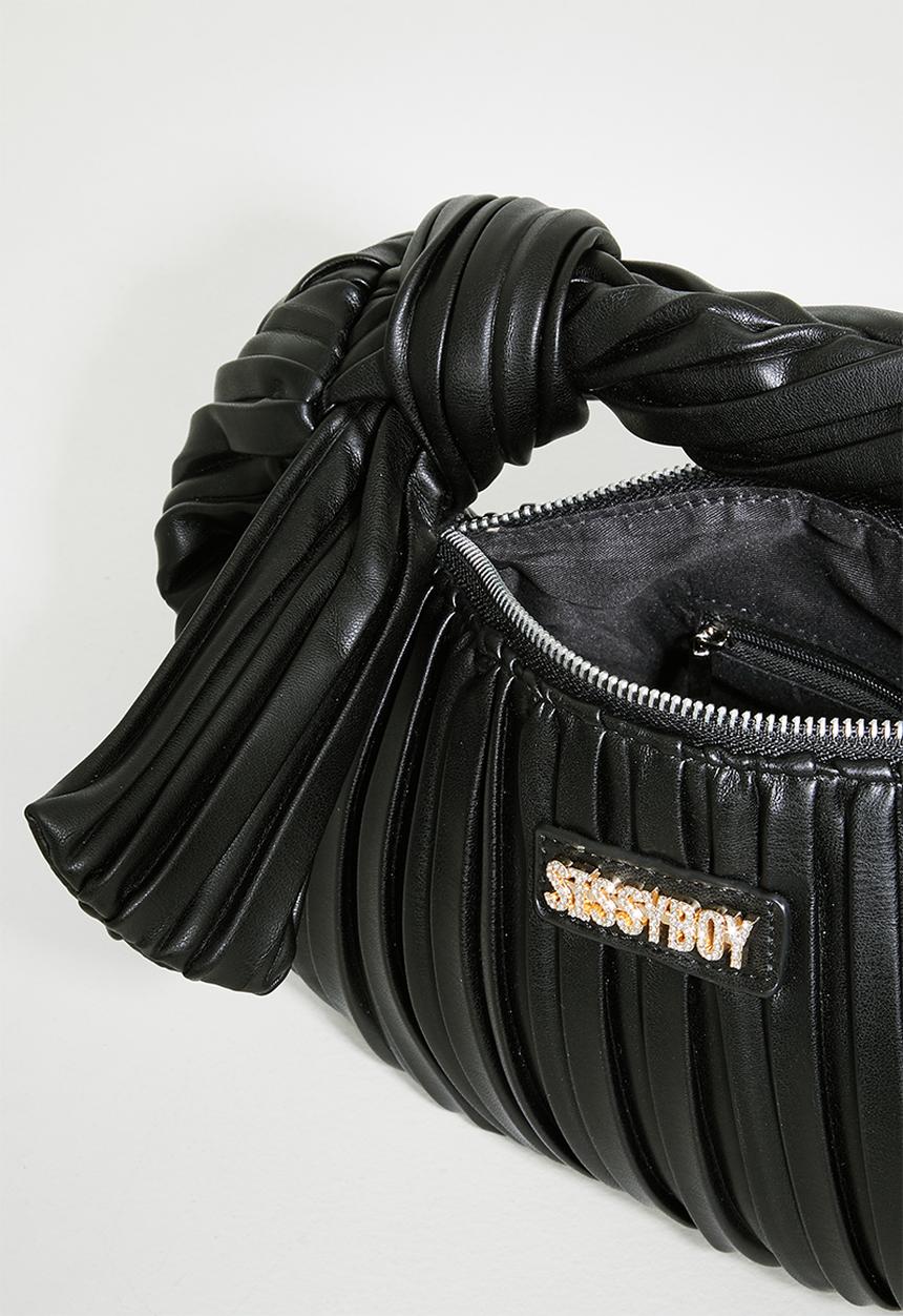 SISSY BOY - Knotted pleated bag - black