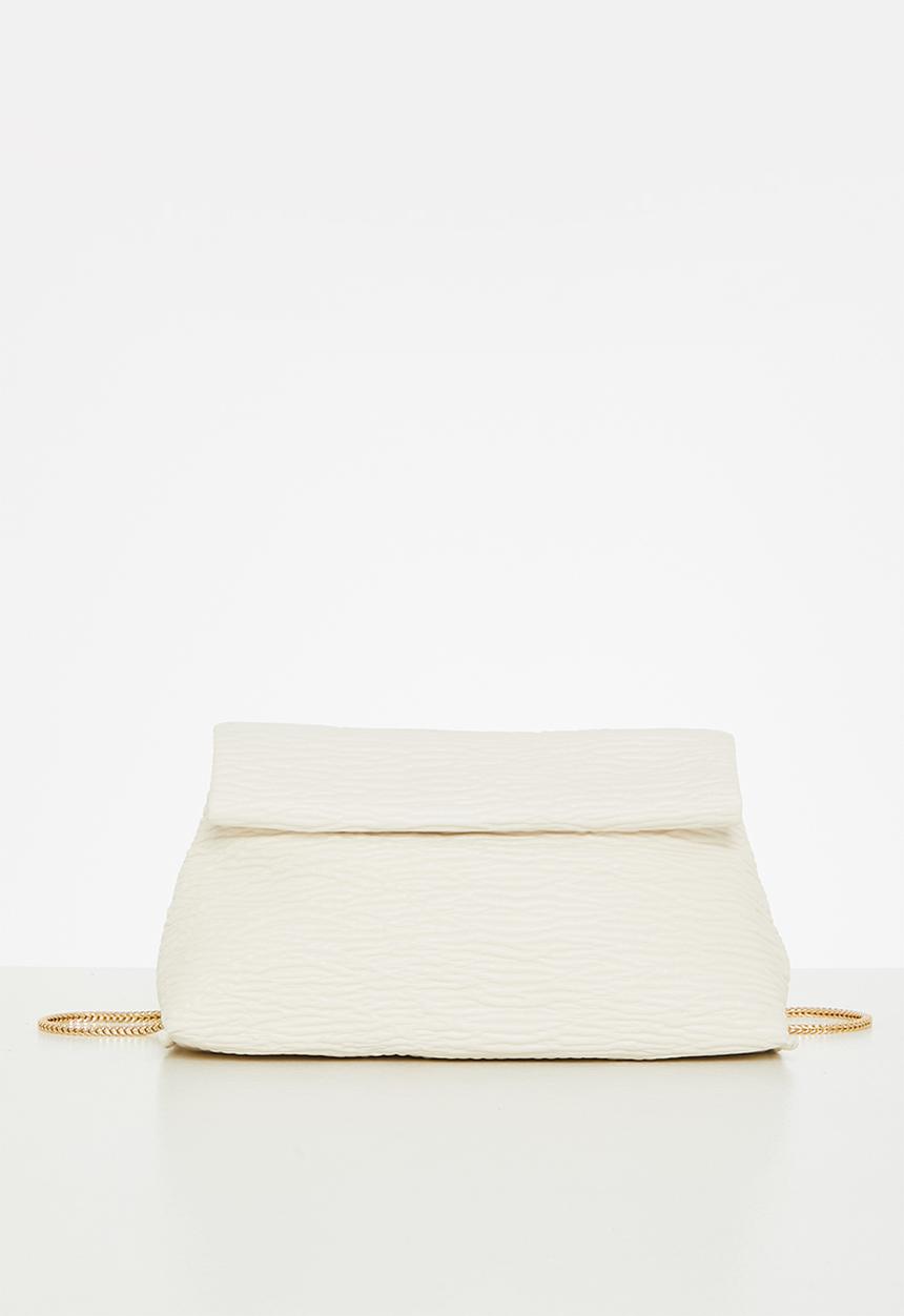 MANGO - Texture cross-body bag - white