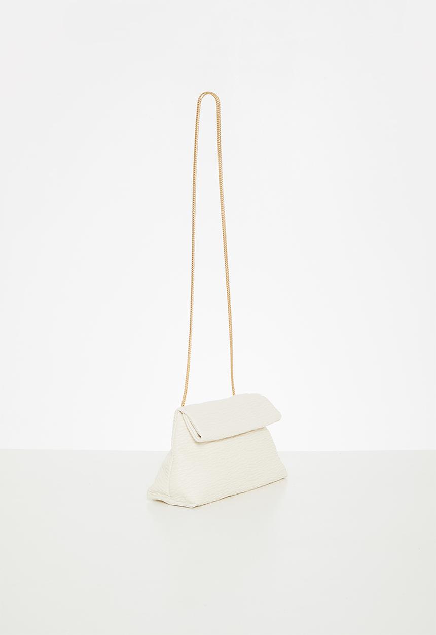 MANGO - Texture cross-body bag - white