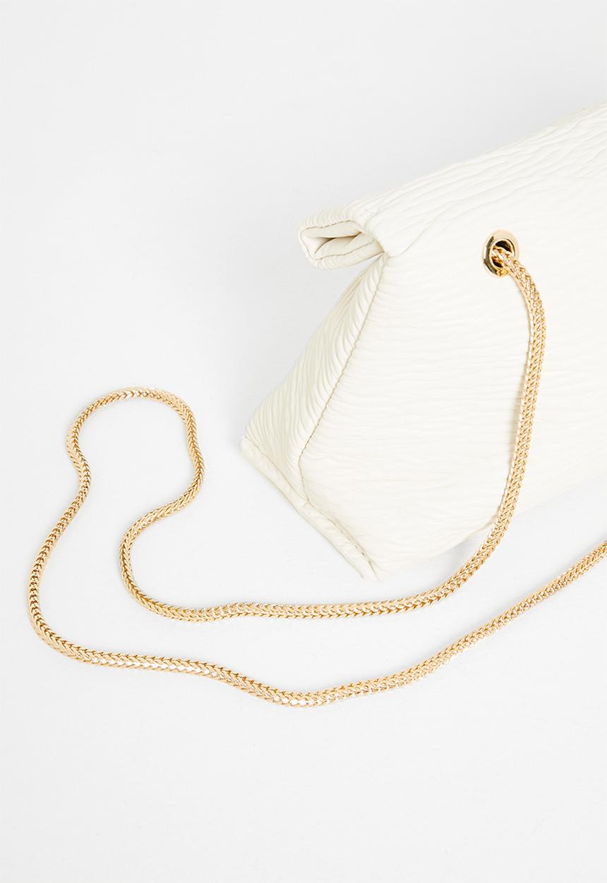 MANGO - Texture cross-body bag - white