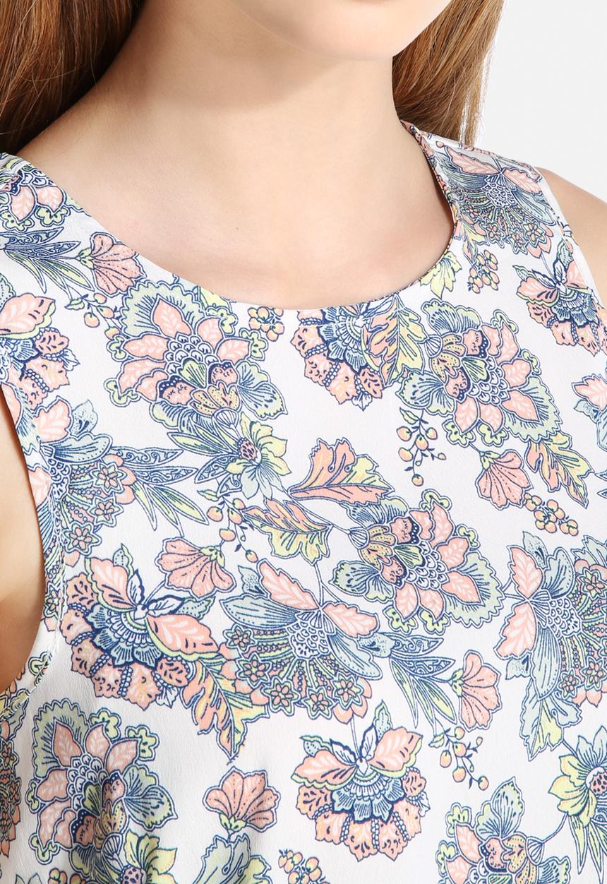 New Look - Vanetta Folk Split Back Shell Top