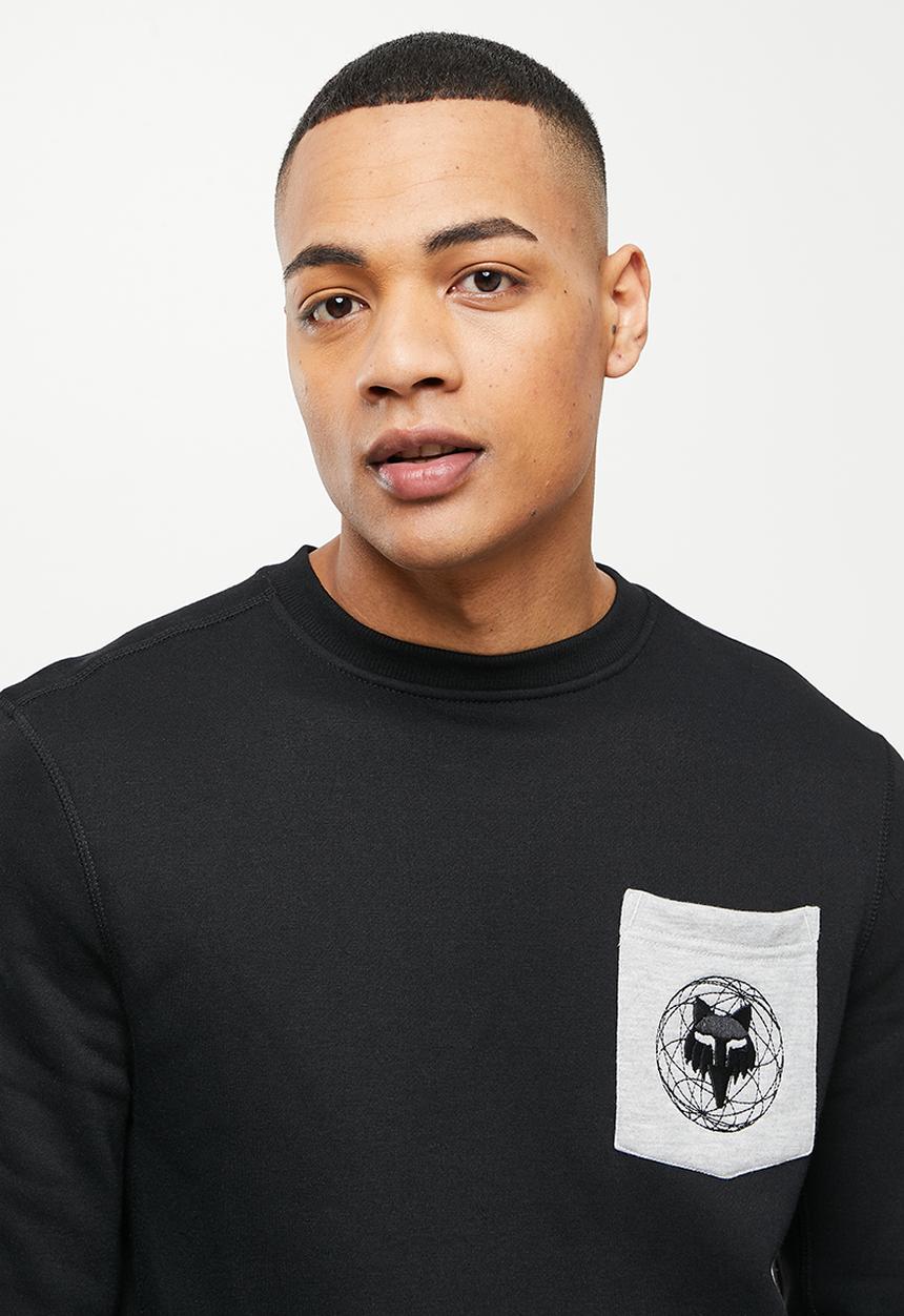 Fox - Relm crew fleece - black