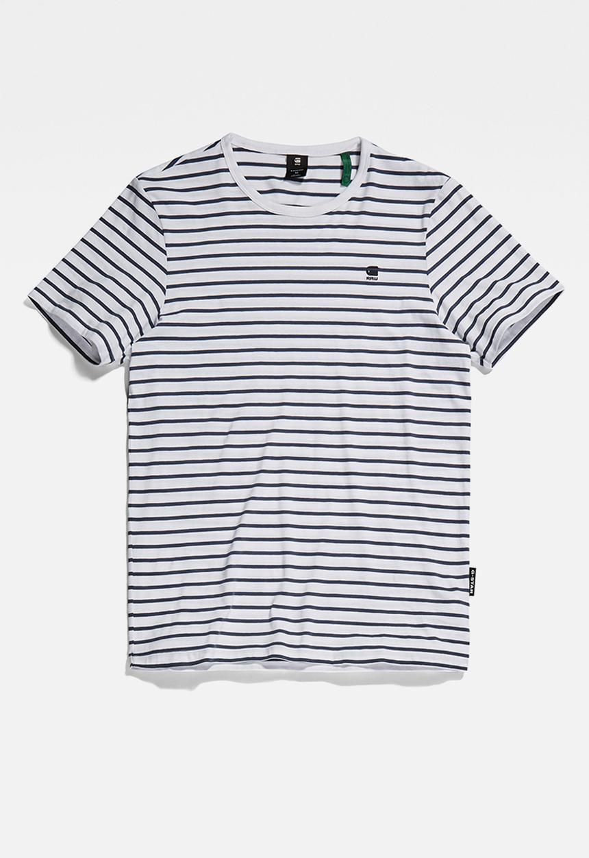 G-STAR - Stripe slim r t - white & fantem blue stripe