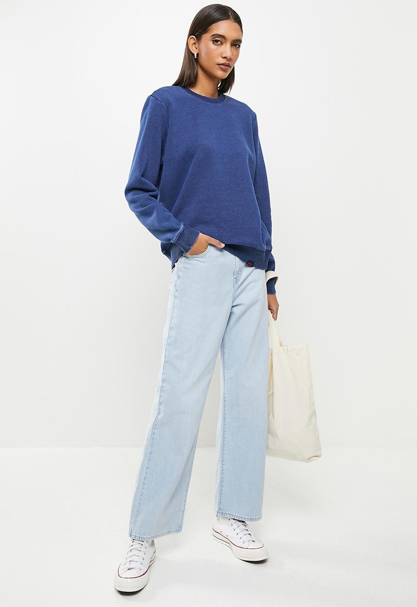 Superdry. - Vintage logo emb crew - navy 