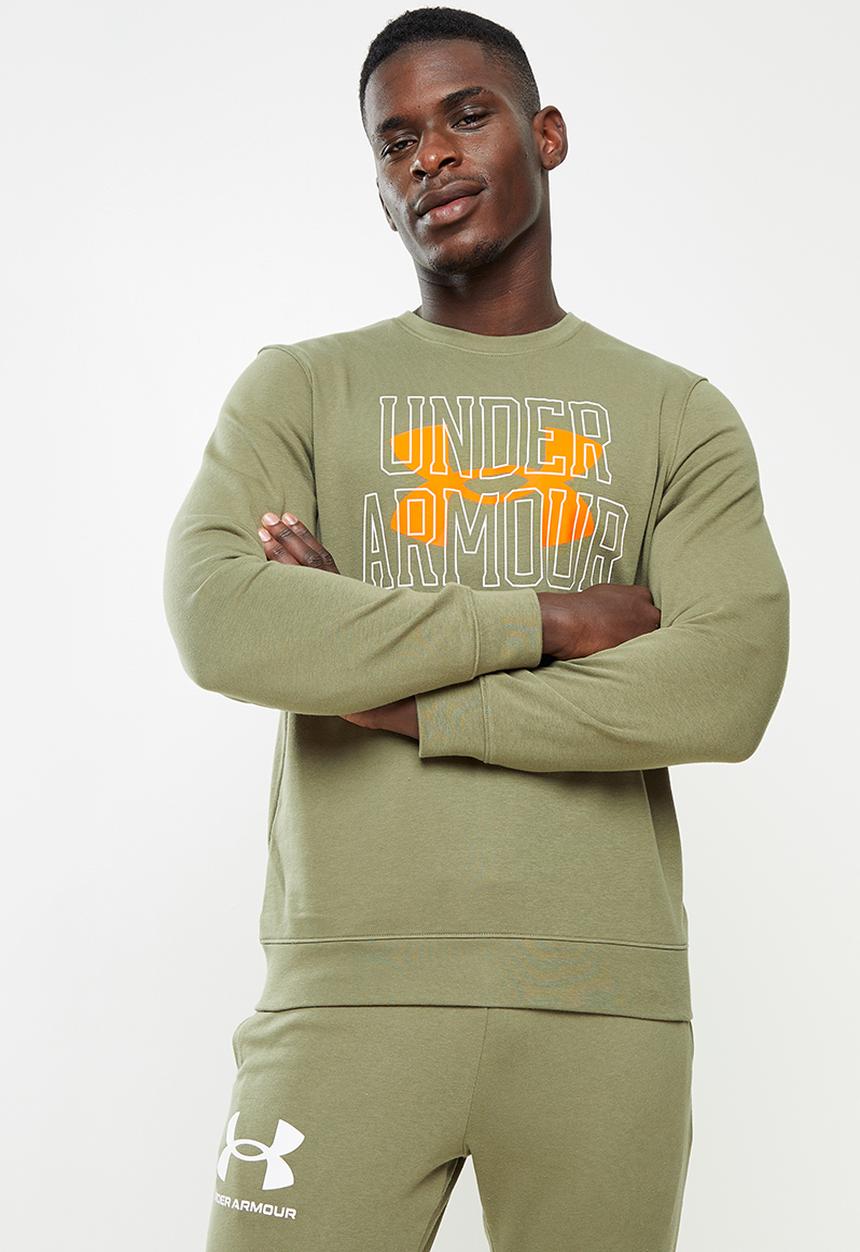 Under Armour - UA Rival Terry Logo Crew - light khaki