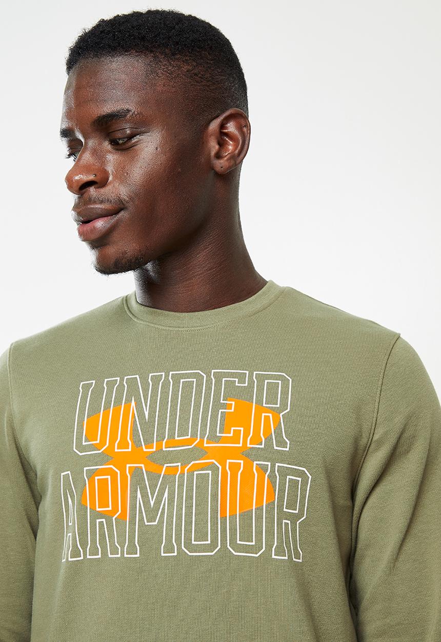 Under Armour - UA Rival Terry Logo Crew - light khaki