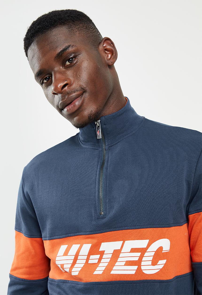 Hi-Tec - Men's heritage 1/4 zip top - midnight navy/hawaiian sunset