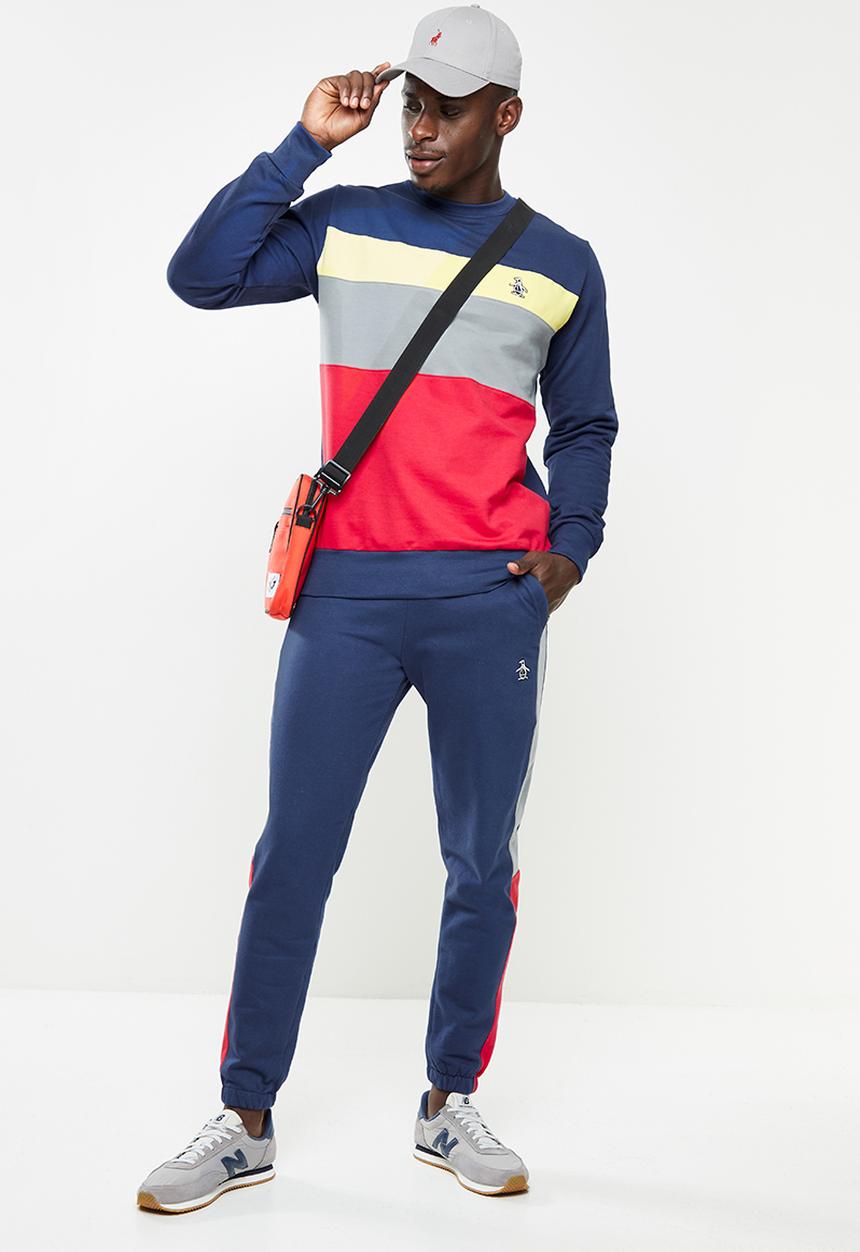 Original Penguin - Penguin colour block sweat - dark sapphire