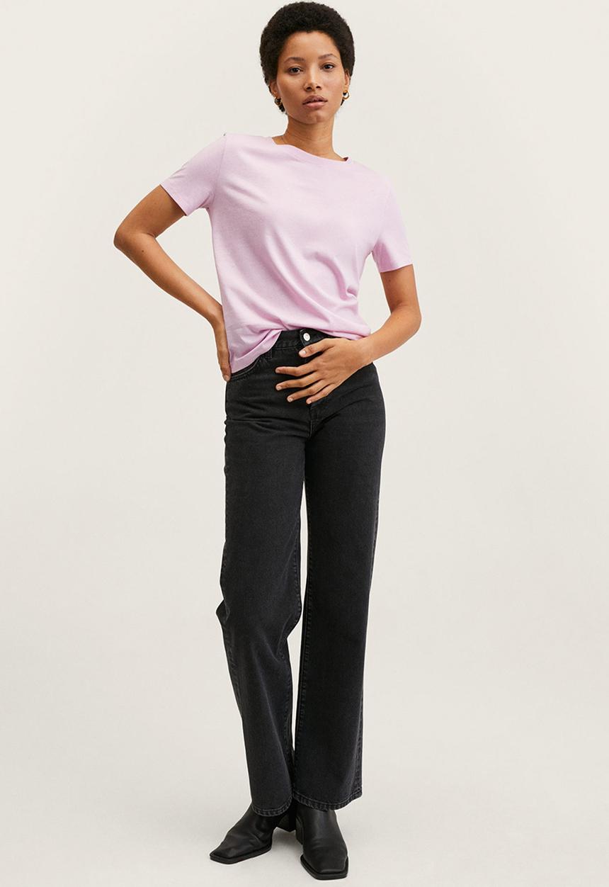 MANGO - T-shirt chalaca - light pastel pink