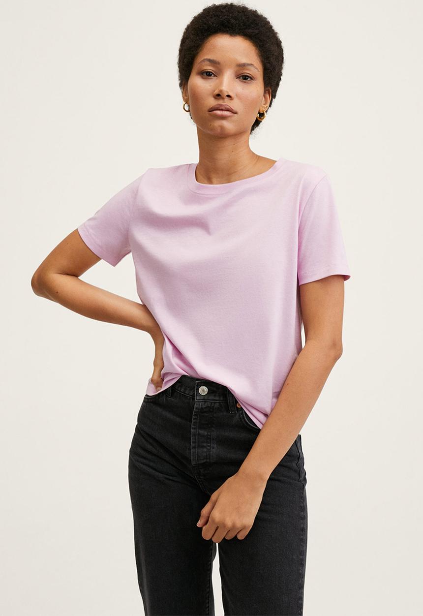 MANGO - T-shirt chalaca - light pastel pink