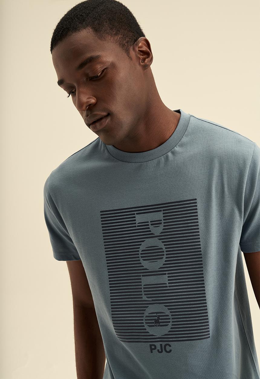 POLO - PJC Print short sleeve Tee - Blue